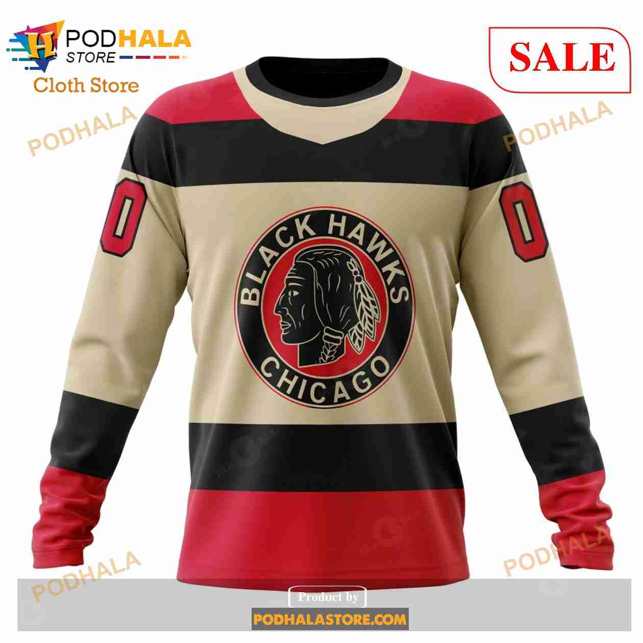 Personalized Chicago Blackhawks Throwback Vintage NHL Hockey Jersey 3D  Hoodie