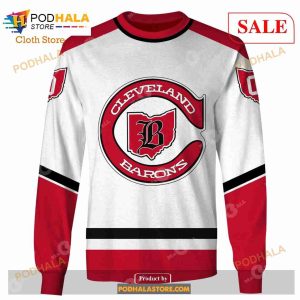Custom Cleveland Barons 1976 Throwback Vintage NHL Hockey Sweatshirt Hoodie 3d 3