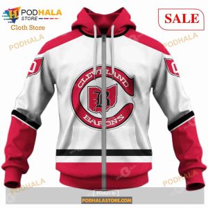 Custom Cleveland Barons 1976 Throwback Vintage NHL Hockey Sweatshirt Hoodie 3d 4