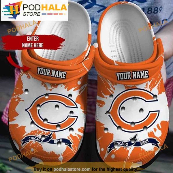 Custom Clogband 3D Crocs Chicago Bears Shoes