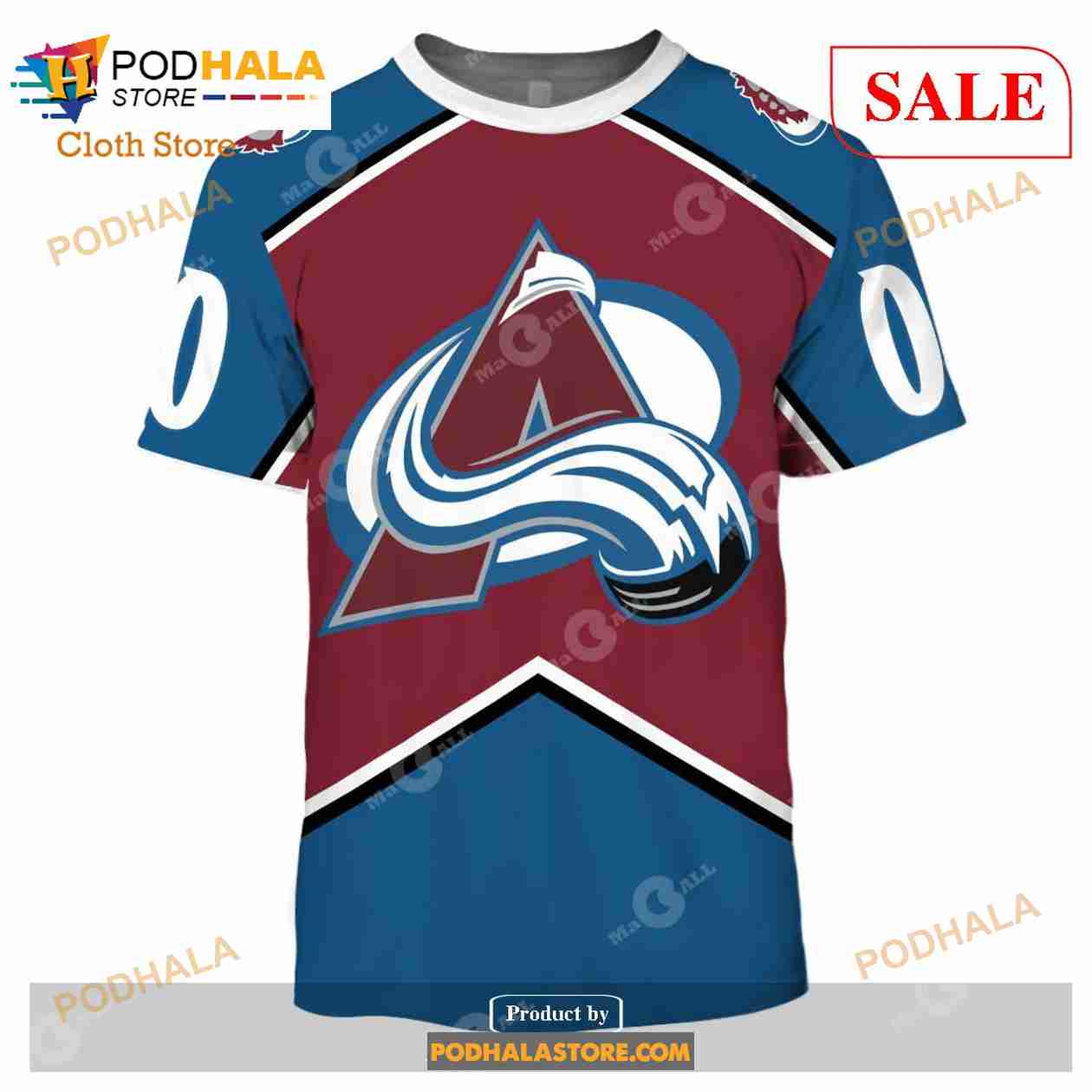 3D All Over Prited Colorado Avalanche Shirt
