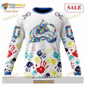 Custom Colorado Avalanche Autism Awareness Design Sweatshirt Nhl Hoodie 3d 4
