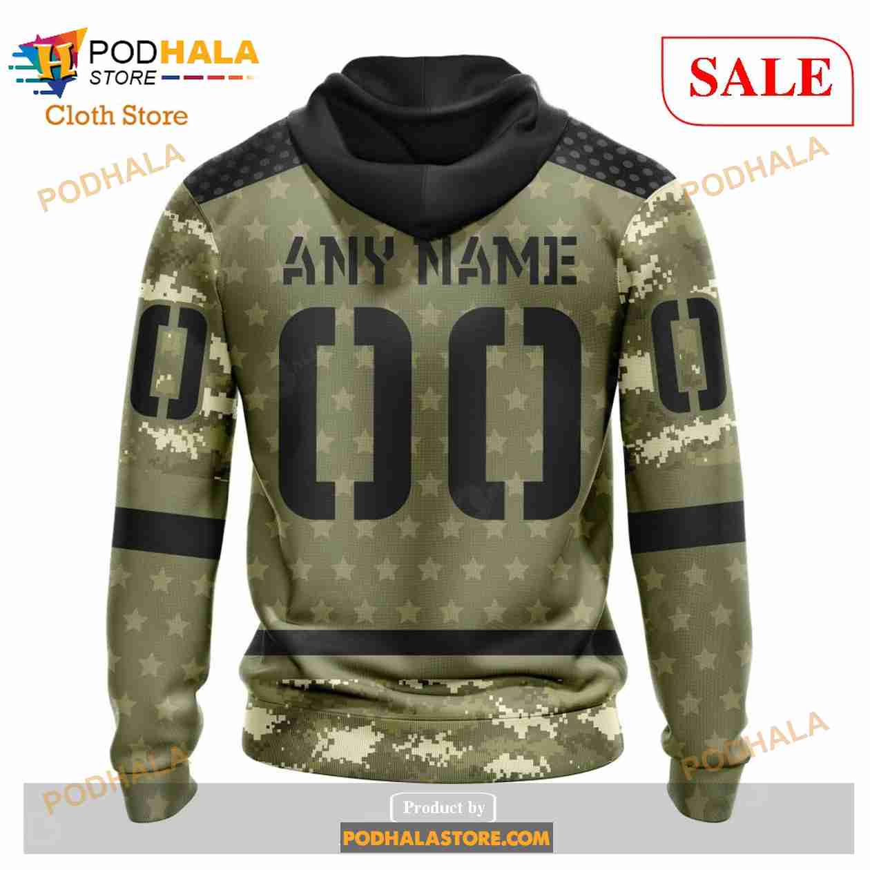 Personalized Green Bay Packers Nfl Military Hoodie, Unisex Camo