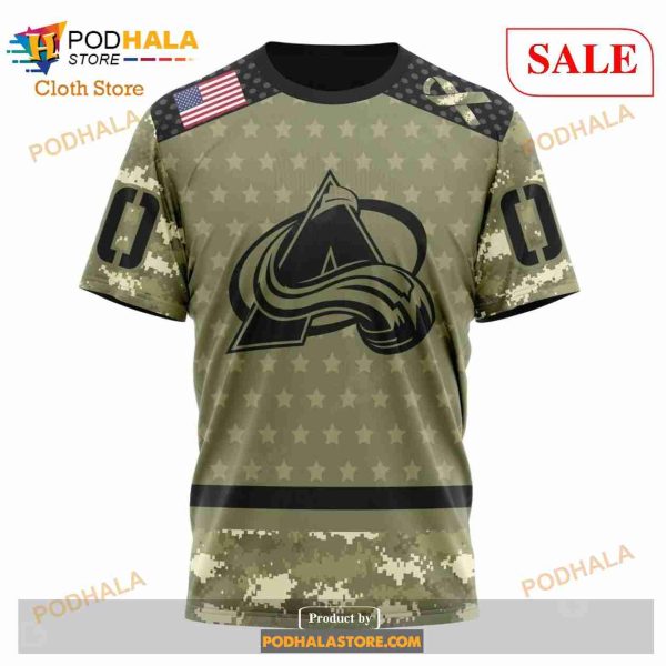 Custom Colorado Avalanche Camo Military Appreciation Sweatshirt NHL Hoodie 3D