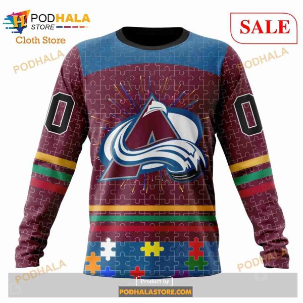 Custom Colorado Avalanche Fearless Aganst Autism Sweatshirt NHL Hoodie 3D