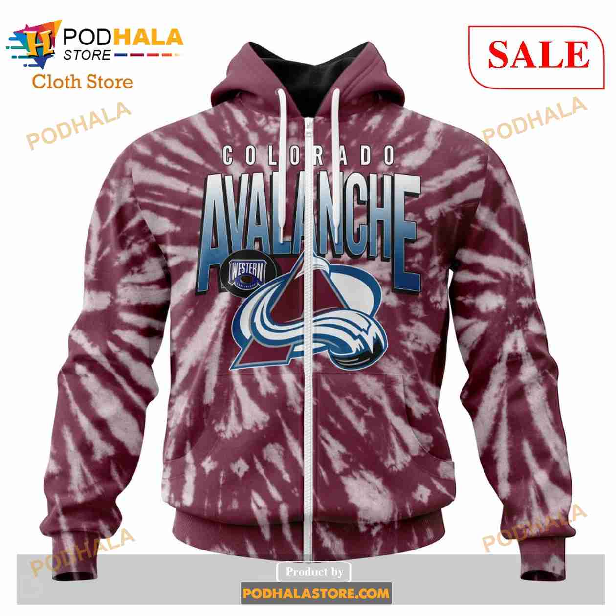 Custom Colorado Avalanche Retro Vintage Tie Dye Sweatshirt NHL 3D Hoodie