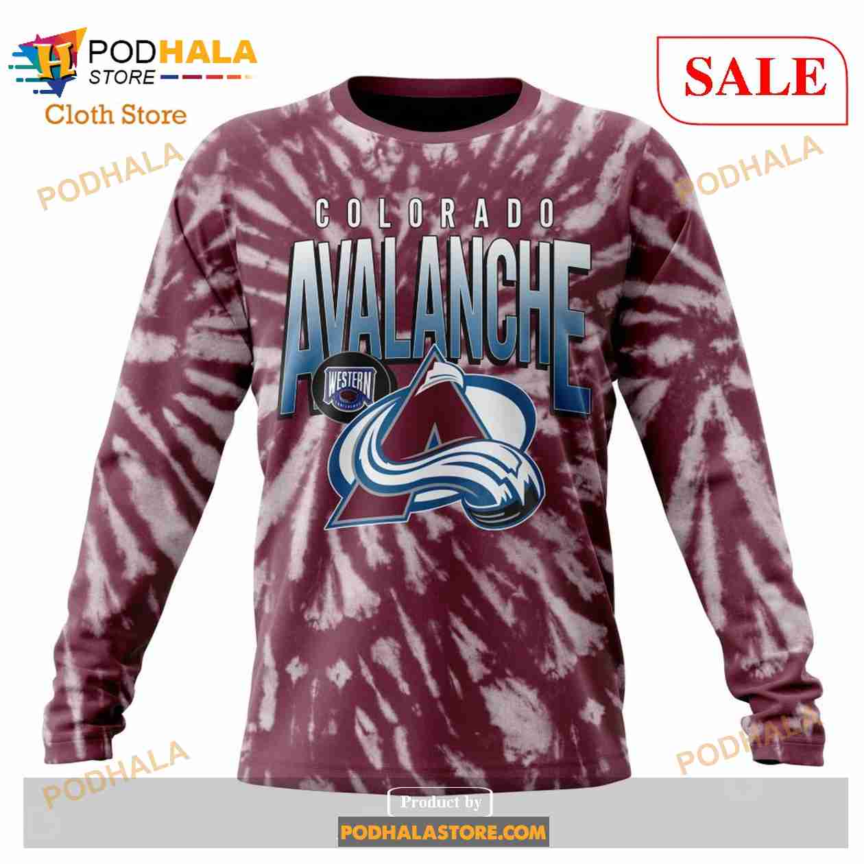 Custom Colorado Avalanche Retro Vintage Tie Dye Sweatshirt NHL AOP Hoodie