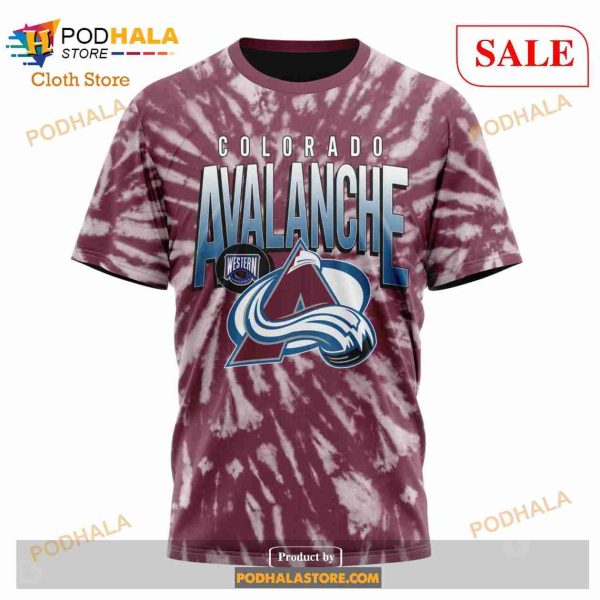 Custom Colorado Avalanche Retro Vintage Tie Dye Sweatshirt NHL Hoodie 3D