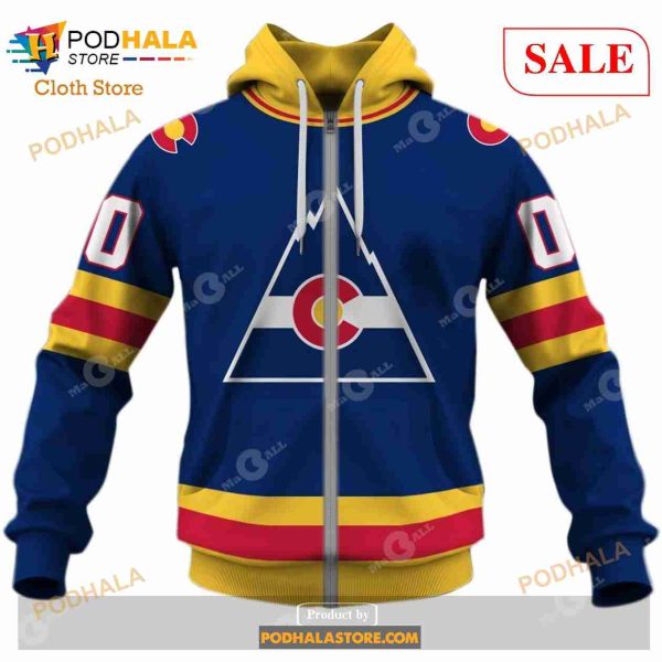 Custom Colorado Rockies Throwback Vintage NHL Hockey Home Sweatshirt Hoodie 3D