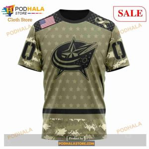 Custom Columbus Blue Jackets Camo Military Appreciation Sweatshirt Nhl Hoodie 3d 6
