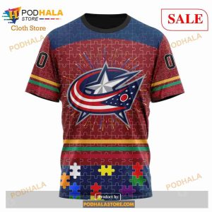 Custom Columbus Blue Jackets Fearless Aganst Autism Sweatshirt Nhl Hoodie 3d 6