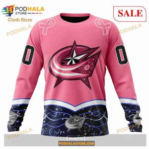 Custom Columbus Blue Jackets Fights Cancer Sweatshirt Nhl Hoodie 3d 4