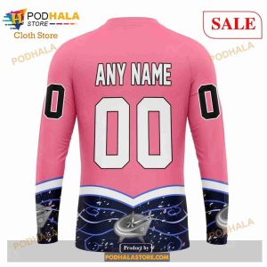 Custom Columbus Blue Jackets Fights Cancer Sweatshirt Nhl Hoodie 3d 5