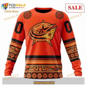 Custom Columbus Blue Jackets National Day For Truth And Reconciliation Nhl Hoodie 3d 4