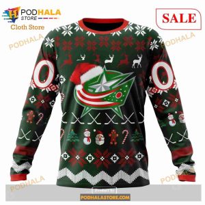 Custom Columbus Blue Jackets Nhl Merch Christmas Sweatshirt Nhl Hoodie 3d 4