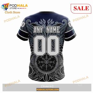 Custom Columbus Blue Jackets Norse Viking Symbols Sweatshirt Nhl Hoodie 3d 2