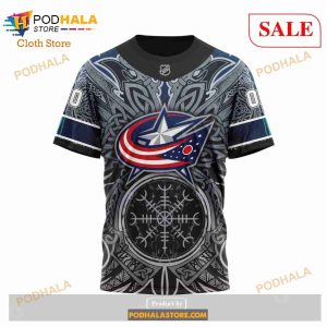 Custom Columbus Blue Jackets Norse Viking Symbols Sweatshirt Nhl Hoodie 3d 5