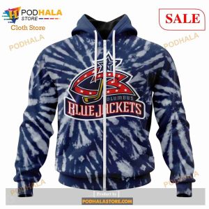 Custom Columbus Blue Jackets Retro Vintage Tie Dye Sweatshirt Nhl Hoodie 3d 2