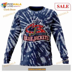 Custom Columbus Blue Jackets Retro Vintage Tie Dye Sweatshirt Nhl Hoodie 3d 4