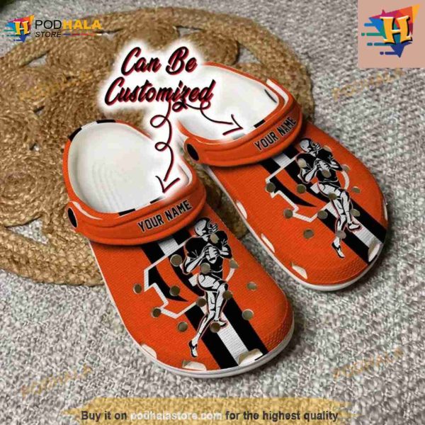 Custom Crocs Cincinnati Bengals Football Player Clog Shoes