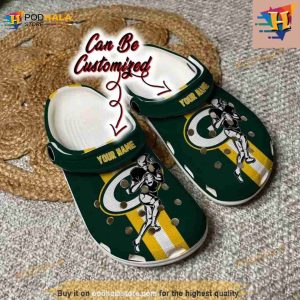 Custom Crocs Green Bay Packers Football Player Clog Shoes