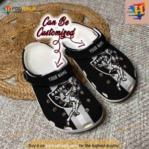 Custom Crocs Las Vegas Raiders Football Player Clog Shoes