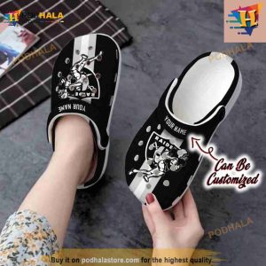 Custom Crocs Las Vegas Raiders Football Player Clog Shoes 2