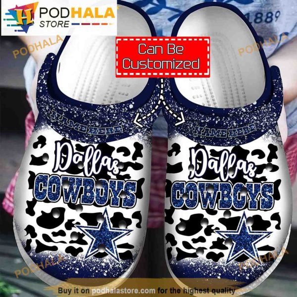 Custom Dallas Cowboys Leopard Pattern Clogband 3D Crocs Clog Shoes