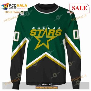 Custom Dallas Stars 1999 Throwback Vintage NHL Away Sweatshirt Hoodie 3d 3