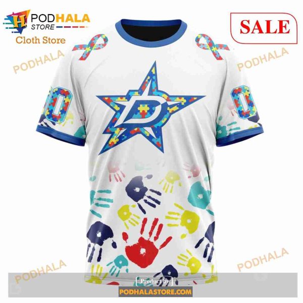 Custom Dallas Stars Autism Awareness Design Sweatshirt NHL Hoodie 3D