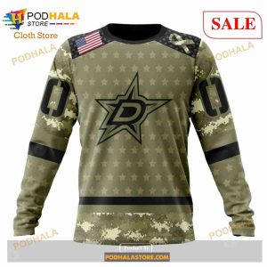 Custom Dallas Stars Camo Military Appreciation Sweatshirt Nhl Hoodie 3d 4