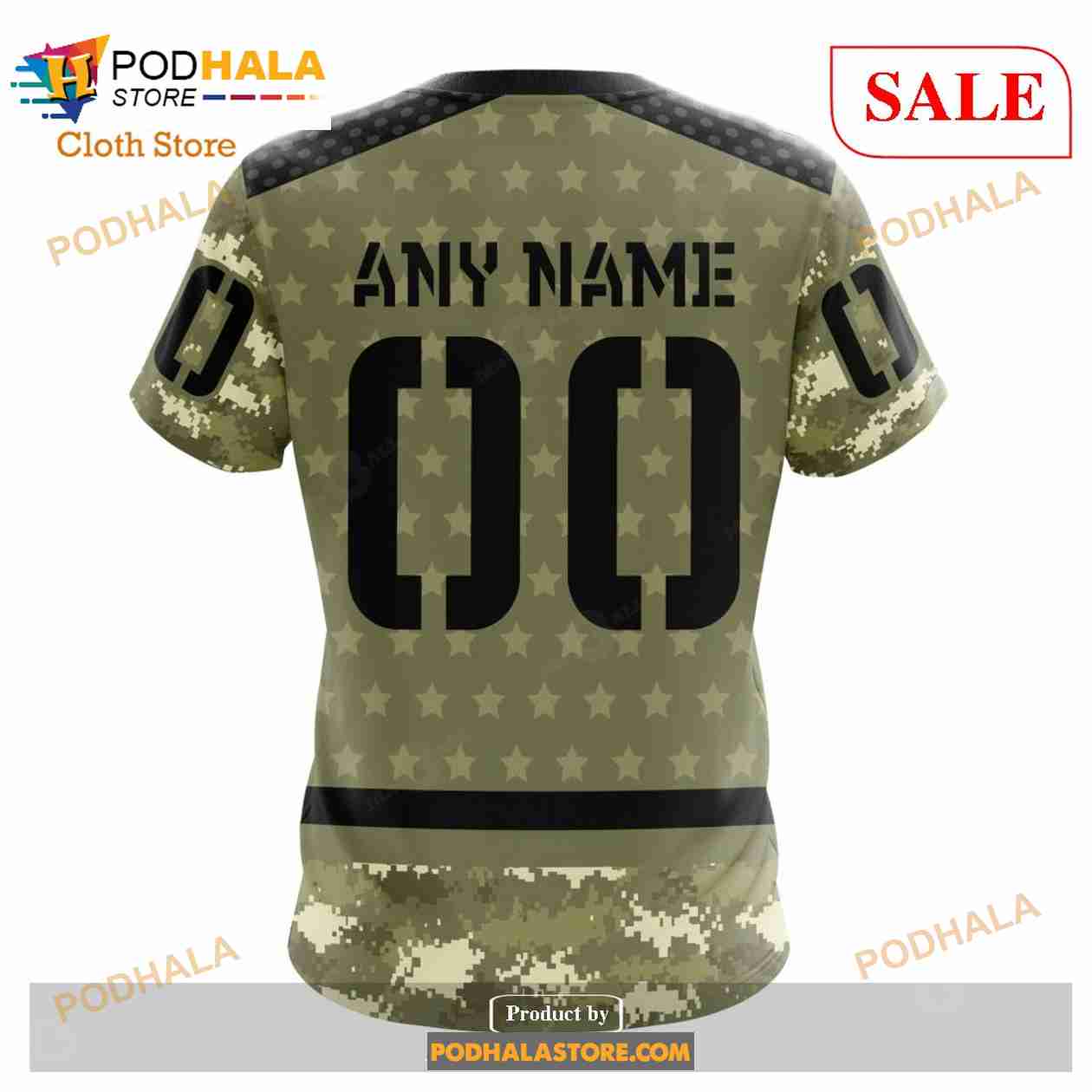 NHL Dallas Stars Custom Name Number Military Jersey Camo Fleece Oodie