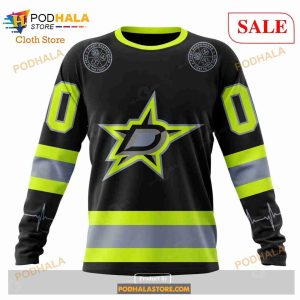Custom Dallas Stars Unisex Firefighter Uniforms Color Nhl Hoodie 3d 4