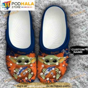 Custom Denver Broncos Baby Yoda Clogband 3D Crocs