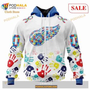 Custom Detroit Red Wings Autism Awareness Design Sweatshirt Nhl Hoodie 3d 2
