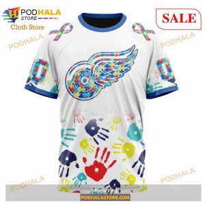Custom Detroit Red Wings Autism Awareness Design Sweatshirt Nhl Hoodie 3d 6
