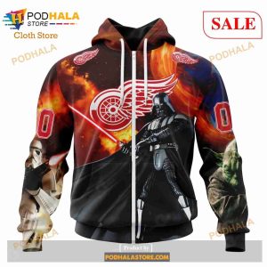 Custom Detroit Red Wings Design X Star War Sweatshirt Nhl Hoodie 3d 2