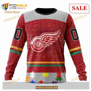 Custom Detroit Red Wings Fearless Aganst Autism Sweatshirt Nhl Hoodie 3d 4