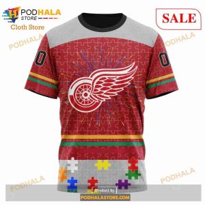 Custom Detroit Red Wings Fearless Aganst Autism Sweatshirt Nhl Hoodie 3d 6