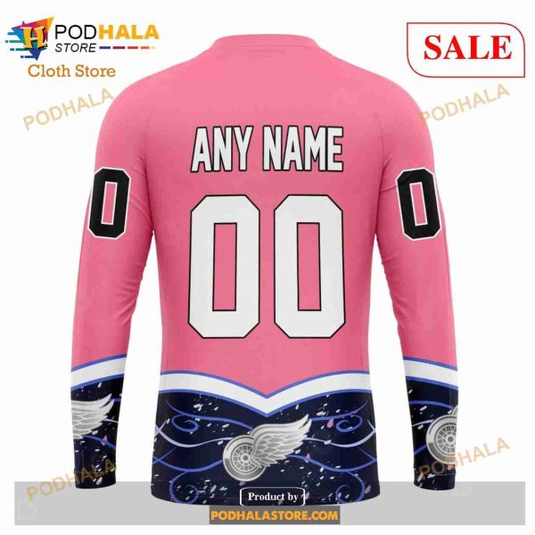 Custom Detroit Red Wings Fights Cancer Sweatshirt NHL Hoodie 3D