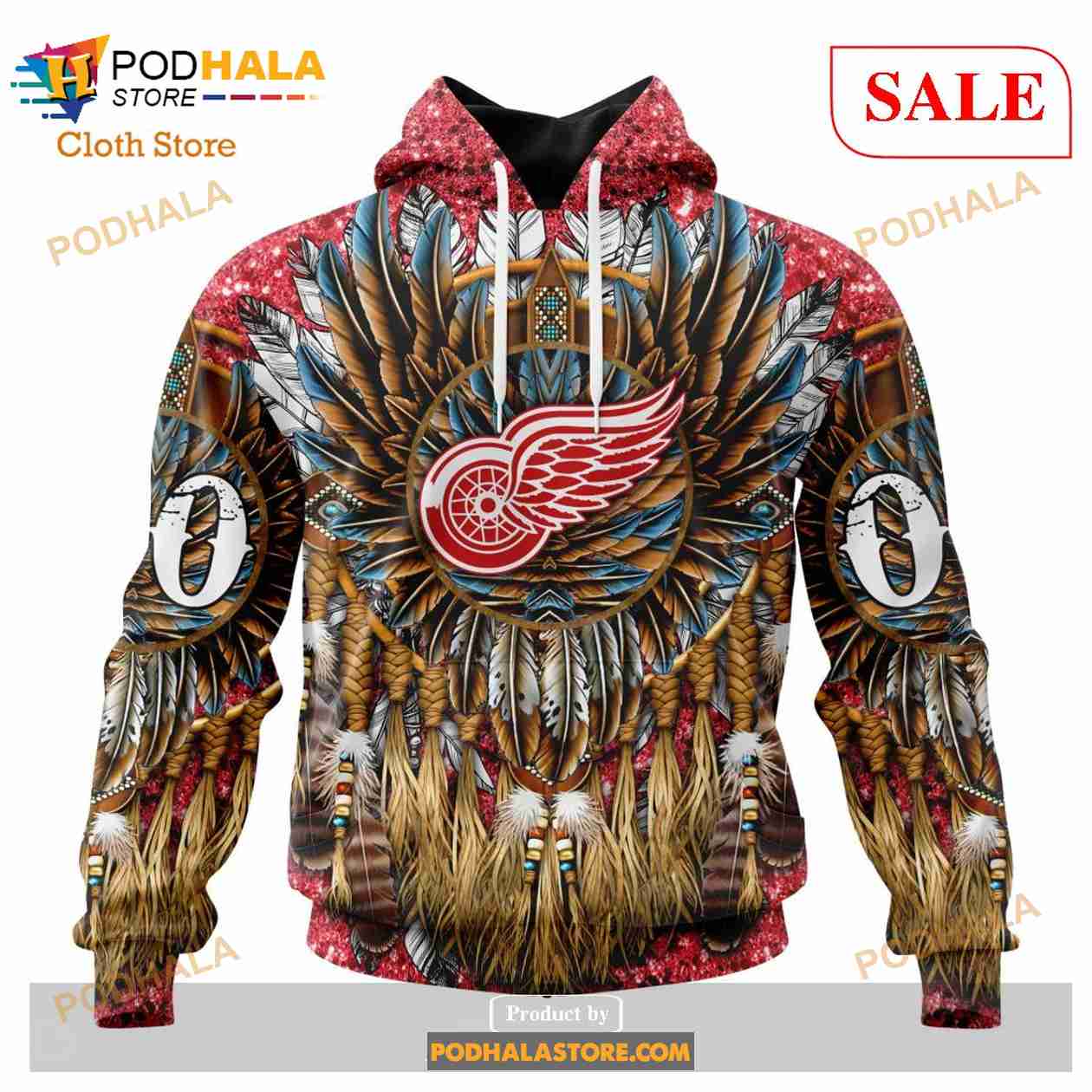 Custom Detroit Red Wings Native Costume Design Sweatshirt NHL Hoodie 3D -  Bring Your Ideas, Thoughts And Imaginations Into Reality Today