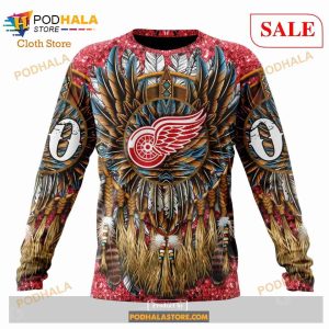 Custom Detroit Red Wings Native Costume Design Sweatshirt Nhl Hoodie 3d 4