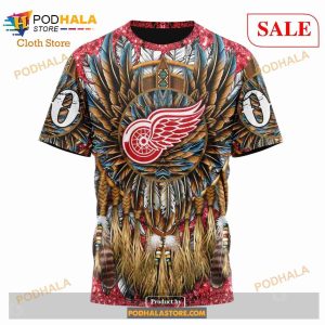 Custom Detroit Red Wings Native Costume Design Sweatshirt Nhl Hoodie 3d 6