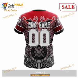 Custom Detroit Red Wings Norse Viking Symbols Sweatshirt Nhl Hoodie 3d 2