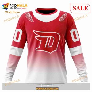 Custom Detroit Red Wings Retro Gradient Design Sweatshirt Nhl Hoodie 3d 4