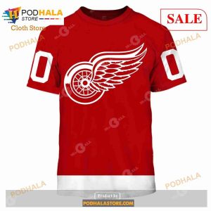 Custom Detroit Red Wings Throwback Vintage NHL Home Sweatshirt Hoodie 3d 2