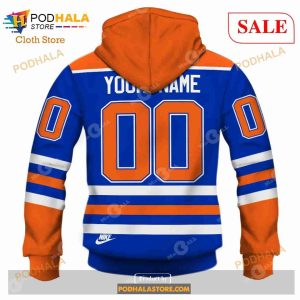 Custom Edmonton Oilers 80s Throwback Vintage Hockey Away Sweatshirt Hoodie 3d 5