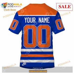 Custom Edmonton Oilers 80s Throwback Vintage Hockey Away Sweatshirt Hoodie 3d 6