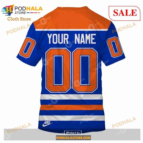 Custom Edmonton Oilers 80s Throwback Vintage Hockey Away Sweatshirt Hoodie 3D