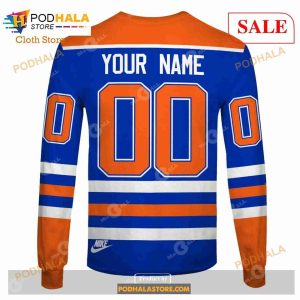Custom Edmonton Oilers 80s Throwback Vintage Hockey Away Sweatshirt Hoodie 3d 7